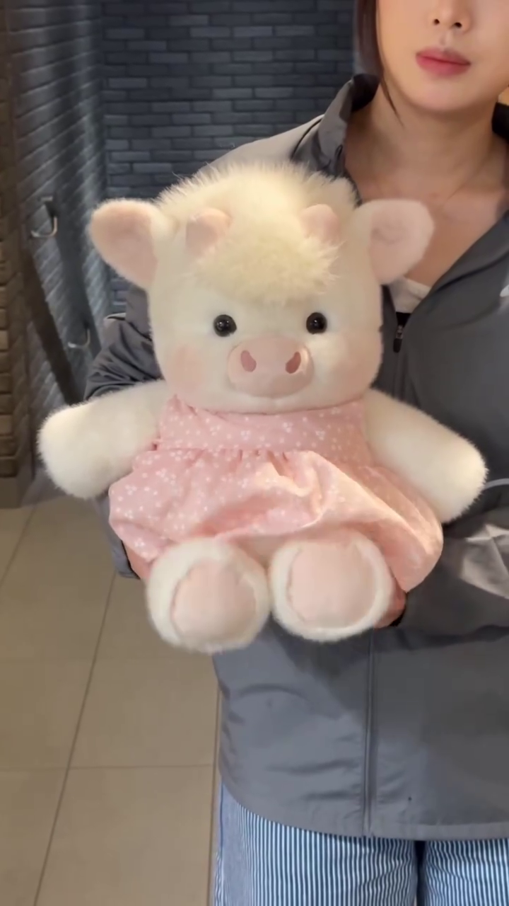 🐷💖 Premium Cute Plush Pig Soft Toy in Pink Dress