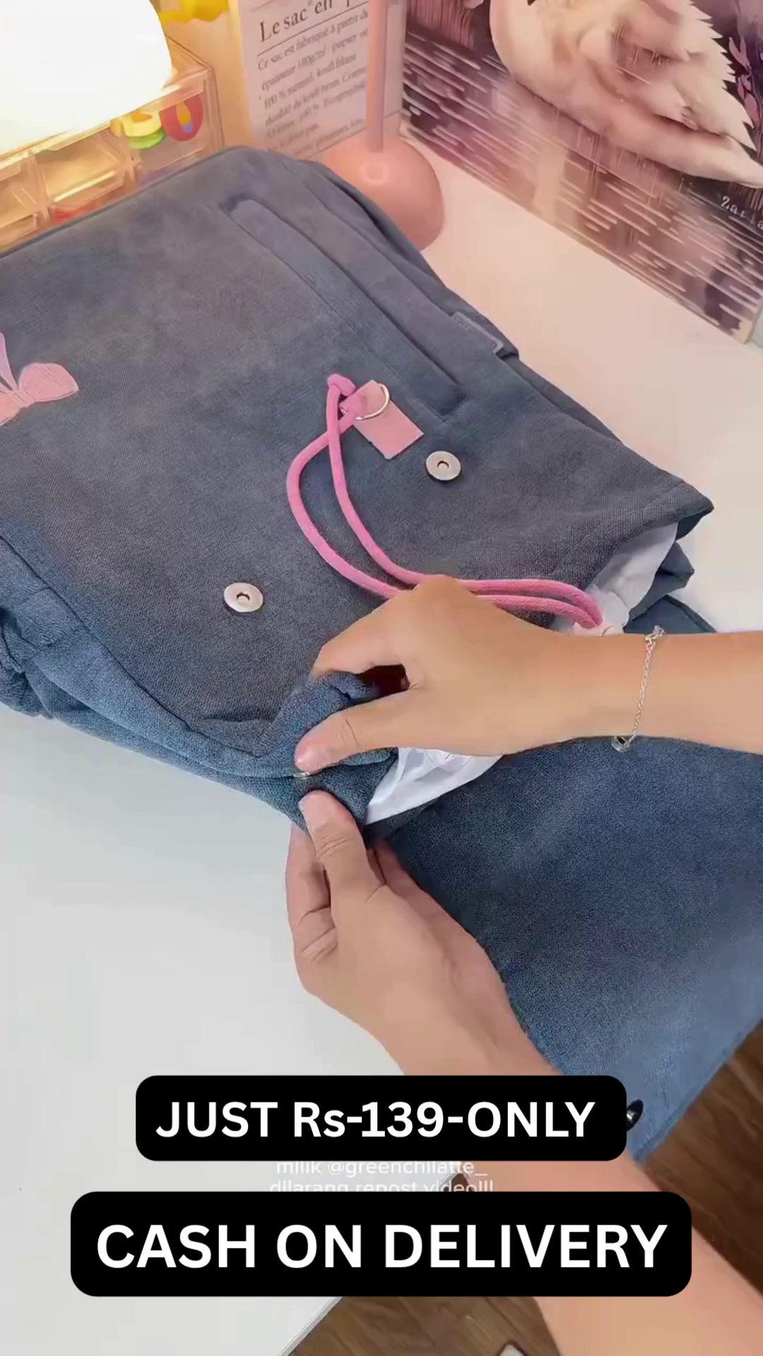 🎒🩶 Premium Korean Style Canvas Backpack for Women & Girls