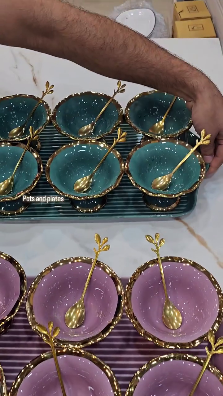 Premium Dessert & Dip Serving Platter | Elegant Tableware Collection 🍽️💛