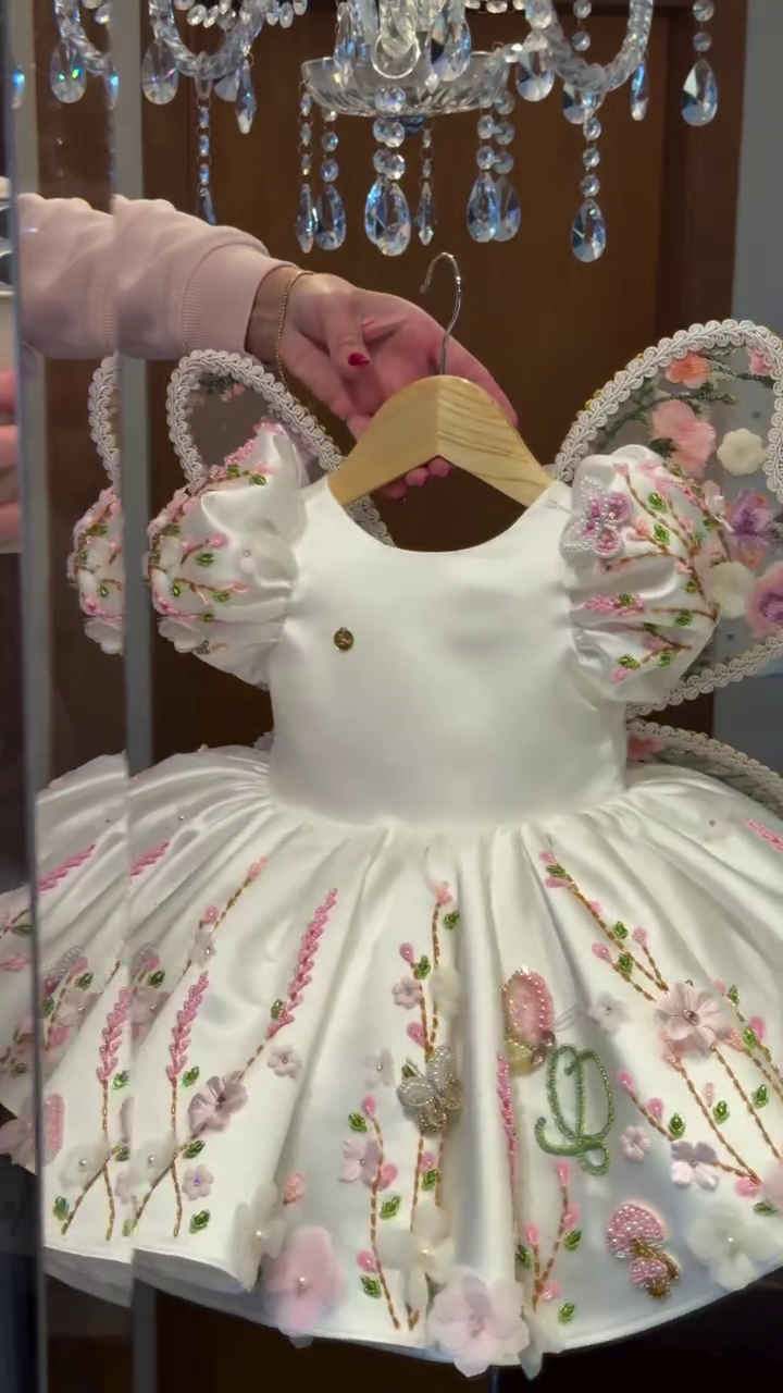 🧚‍♀️🌸 Premium Fairy Princess Floral Butterfly Party Dress for Girls