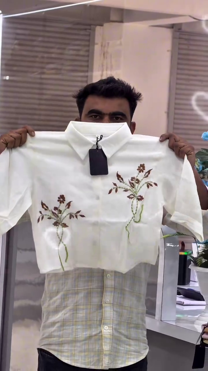 🤍🌿 Premium Floral Embroidered Men’s Casual Shirt | Stylish White Short-Sleeve Button-Down Shirt with Artistic Botanical Embroidery | Trendy Summer & Party Wear | Multiple Colours, Designs & Sizes XXS–XXL