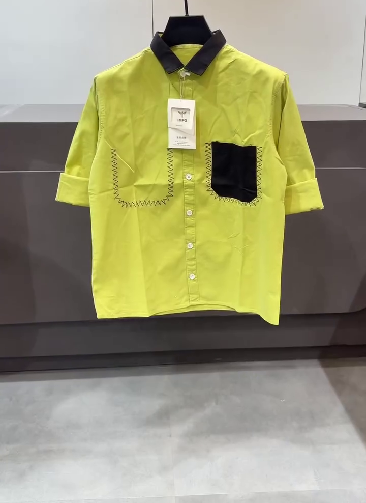 💜🤍 Premium Contrast Pocket Shirt – Modern Half-Sleeve Casual Style 👔✨